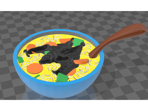 yarasa çorbası bat batman çorba batsoup Çin Corona ebola salgın egzotik gıda pandemik sars virüs wuhan 3d print model - Mito3D