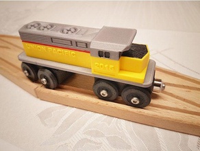 toy train union pacific brio ikea compatible diesel locomotive magnet track vehicle wheel wood wooden 3d print model - Mito3D