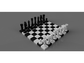 retorcido juego ajedrez obispo tablero totalmente imprimible rey caballero peón reina rook 3d print model - Mito3D