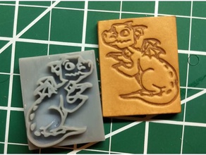 baby dragon stamps leather 3d print model - Mito3D