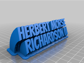 customized sweeping 2-line plate text herbie 3d print model - Mito3D