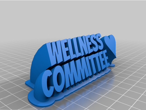 wellness comitte plate customized 3d print model - Mito3D