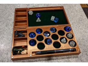 rpg dice miniature case rolling tray box miniatures pen pencil 3d print model - Mito3D
