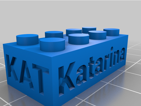 kat customized lego compatible text bricks 3d print model - Mito3D