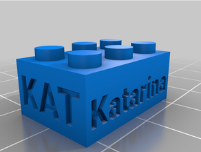 kat personalizzato lego testo compatibile mattoni 2 misura 3d print model - Mito3D