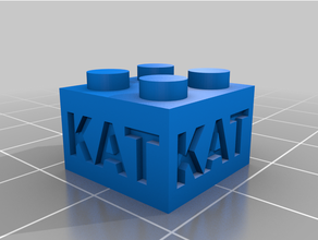 kat kundengebundenes lego kompatible text Steine 3 kundengebundene 3d print model - Mito3D