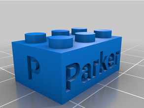 parker personalizadas lego texto compatível tijolos 2 personalizado 3d print model - Mito3D