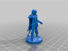 tiefling fighter remix barbarian dnd miniature dungeons dragons fantasy pathfinder stand tabletop 3d print model - Mito3D