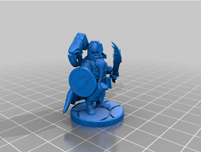 brawn dwarf cleric remix dnd miniature dungeons dragons fantasy fighter pathfinder tabletop 3d print model - Mito3D