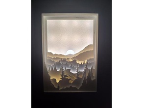 morning landscape light box 3d print model - Mito3D