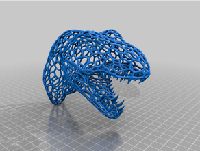t rex voronoi duvara monte edin sanat dinozor matematiksel paleoart tyrannosaurus 3d print model - Mito3D