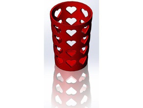 valentines stylo porte crayon coeur saint valentin st cadeau 3d print model - Mito3D
