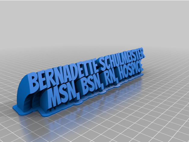 personnalisé balayage 2 lignes plaque texte 3D print model - Mito3D