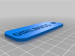 girl boss keychain girlboss 3d print model - Mito3D