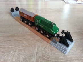 wooden railway endstop rail 3d print model - Mito3D
