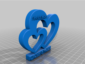 3 düğün çift kalp sürüm 3d print model - Mito3D