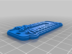 personalizado líneas etiqueta llavero 3d print model - Mito3D