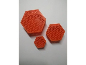 hexagonal zone magasin boîte conteneur pilules stockage rangement outils 3d print model - Mito3D