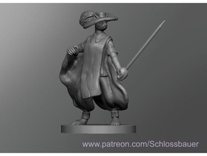 flying squirrel fencer female dnd dungeons dragons tabletop 3d print model - Mito3D