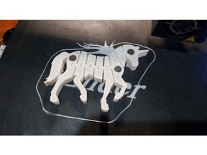 unicorn 6 mıknatıslar remix mafsallı şekil flexi buzdolabı mıknatısı tek boynuzlu at 3d print model - Mito3D