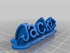 customized sweeping 2-line plate text jack 3d print model - Mito3D