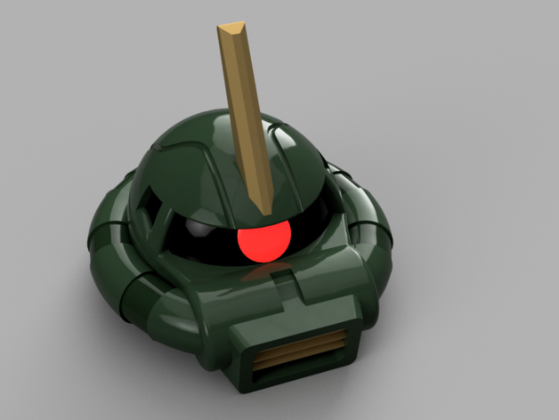 zaku ii commander helmet - gundam bust figure gunpla model 3D print model - Mito3D