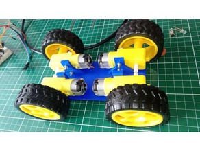 robot car chassis common yellow geared motors 3d print model - Mito3D