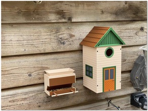 bird feeder food water bowl birdfeeder birdhouse birds house pet 3d print model - Mito3D