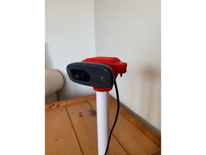 logitech c270 tubo in pvc montare monte webcam montaggio titolare 3d print model - Mito3D