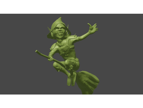 flying goblin broomstick dnd miniature 3d print model - Mito3D