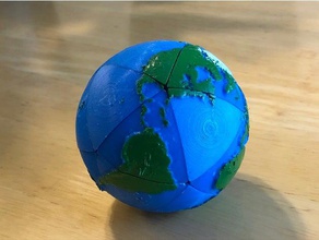 earth puzzle 3d map day globe relief 3d print model - Mito3D