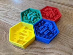 settlers catan style piece storage tray boardgame boardgames accessories organiser organizer board game games settlersofcatan 3d print model - Mito3D