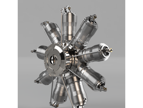 gnome monosoupape 1 3 scala motore rotary rotativo 3d print model - Mito3D