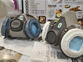 1 9clipping medical masks 3m 6000 6500 7500 3d print model - Mito3D