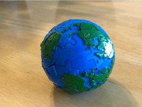 verrouillage terre puzzle Puzzle 3d jour globe 3d print model - Mito3D