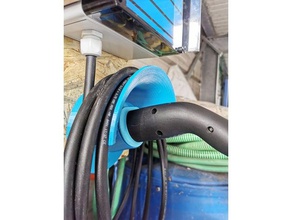 ev tipo ii cable enchufe titular soporte gestión cables cargador vehículo eléctrico caja pared 3d print model - Mito3D