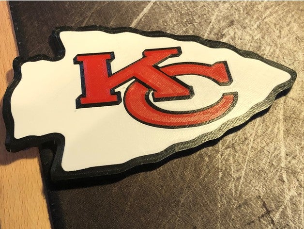 kansas city chefe arrowhead logotipo televisão remix chefes futebol chiefs kc super bowl 3D print model - Mito3D