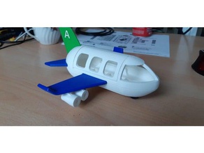 jouet avion clone brio l'air enfants familles moteur modèle d'avion jouets roue 3d print model - Mito3D