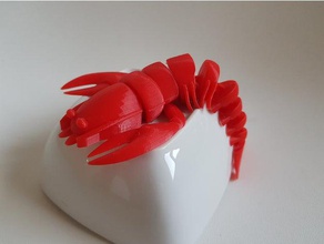 articulado langosta articulados articulación pescado flexible juguete agua 3d print model - Mito3D