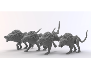 wolf rats dnd dungeons dragons skaven warhammer wolves 3d print model - Mito3D