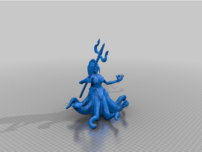 femme sombre octopusfolk trident 3d print model - Mito3D