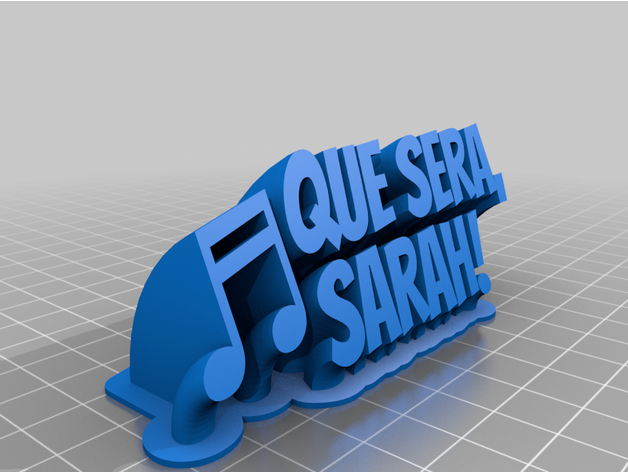 sarahw note musique personnalisé 3D print model - Mito3D