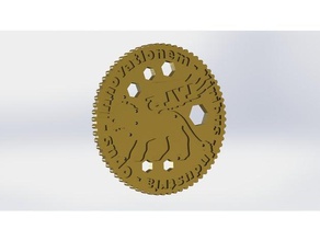 lion coin torture test pog 3d print model - Mito3D