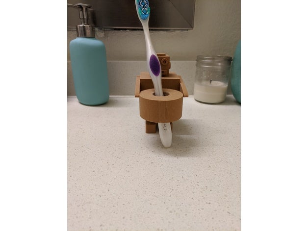 robot toothbrush holder stand 3D print model - Mito3D