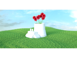 nuke planta vaso bonito miniture nuclear pequena 3d print model - Mito3D