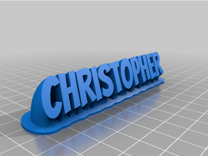 christopher nameplate customized 3d print model - Mito3D
