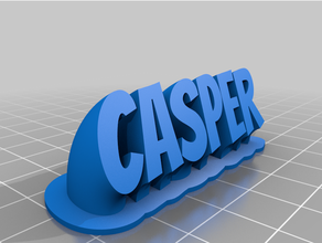 casper nameplate customized 3d print model - Mito3D