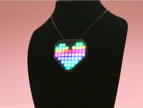 neopixel led heart necklace acrylic adafruit bluetooth case circuitpython itsybitsy matrix nrf52840 valentine 3d print model - Mito3D