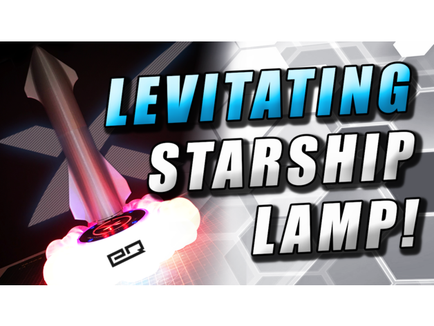 levitating space starship lamp led levitation neopixel rocket spaceship spacex 3D print model - Mito3D