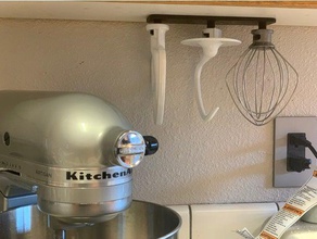kitchenaid stand mixer attachment hangar baking beater c-dough hook cooking paddle wire whip 3d print model - Mito3D